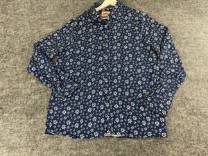 Joe Browns Shirt Mens 4XL Blue Floral Button Up Hawaiian Long Sleeve N323